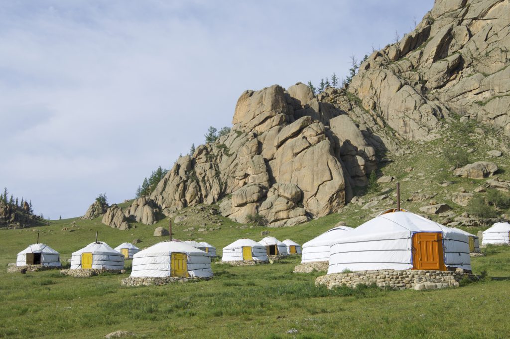 Mongolian gers in Gorkhi-Terelji National Park, Mongolia